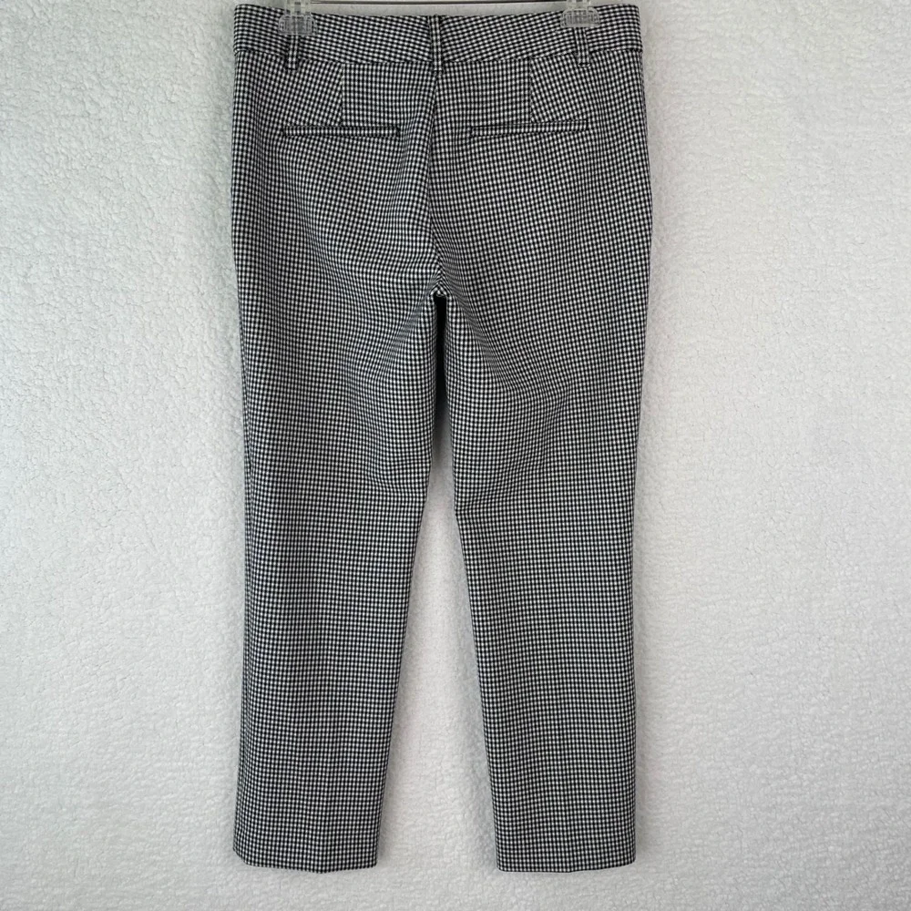 Ann Taylor Devin Fit Houndstooth Ankle Dress Pants Black White Womens 6